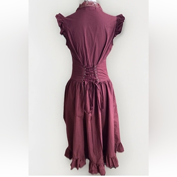 Belle Poque Dress Victorian Gothic Lolita Ruffle Ruched Steampunk Women’s Size S - Picture 4 of 11